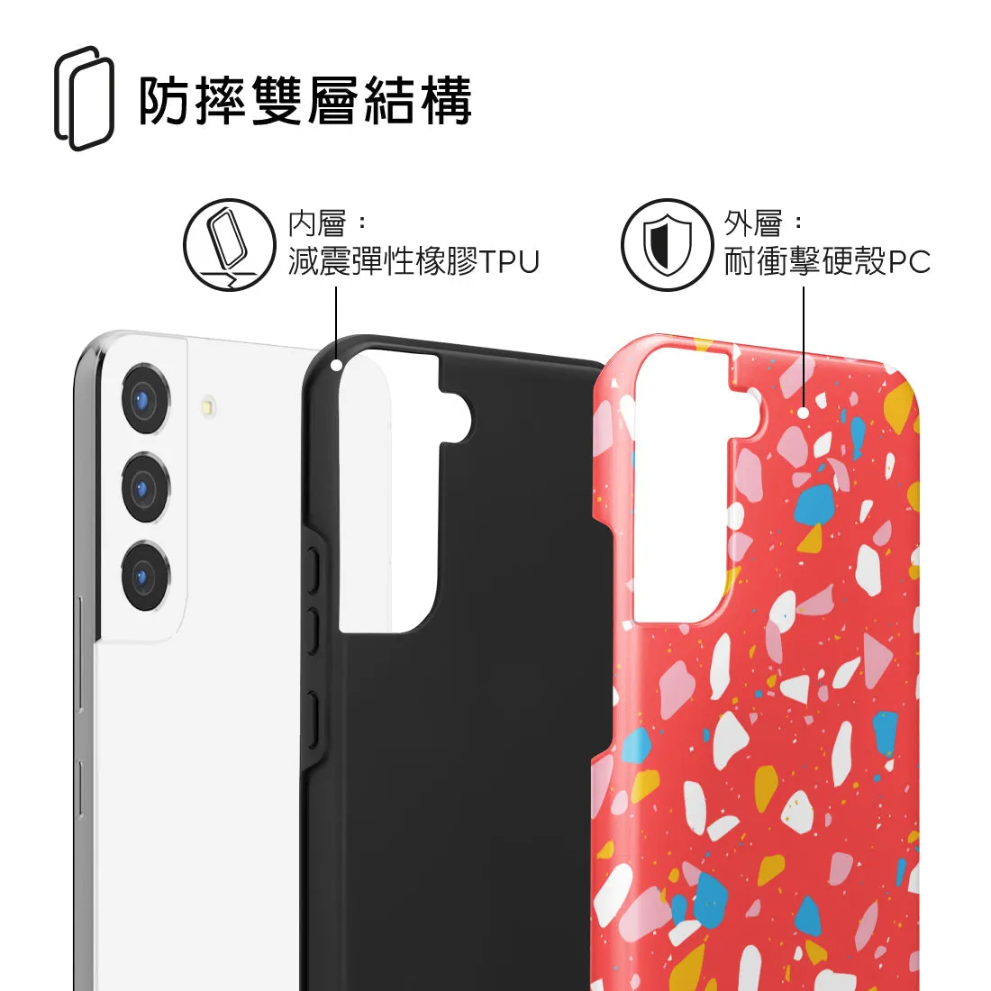 Living Coral Terrazzo - Samsung Galaxy S22  5G Case