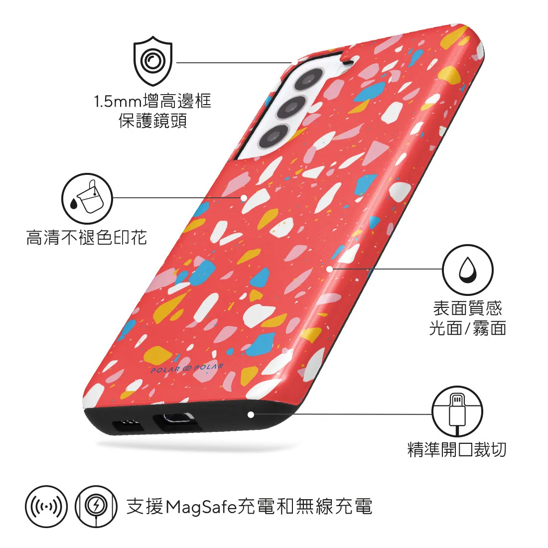Living Coral Terrazzo - Samsung Galaxy S22  5G Case