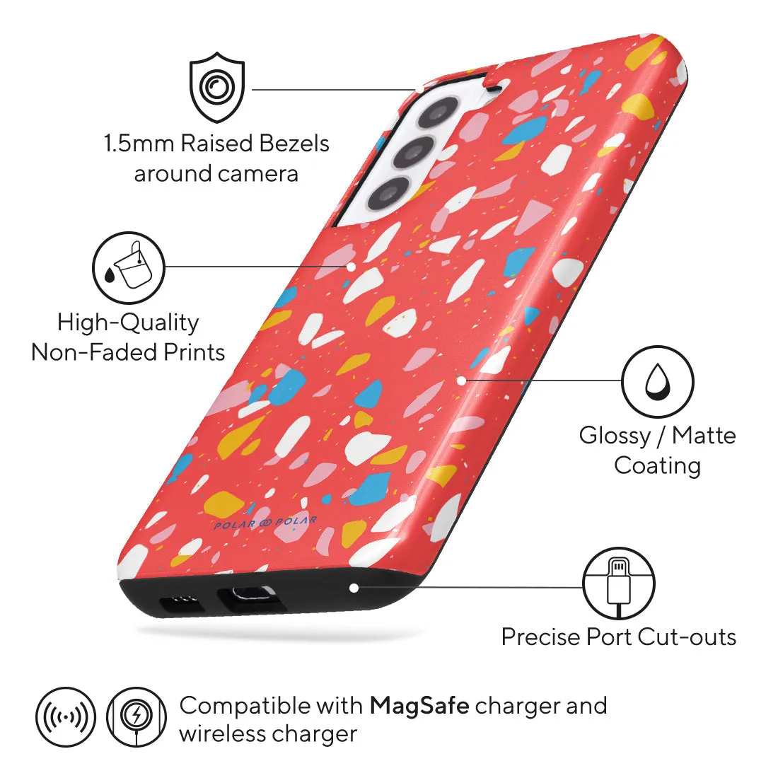 Living Coral Terrazzo - Samsung Galaxy S22  5G Case