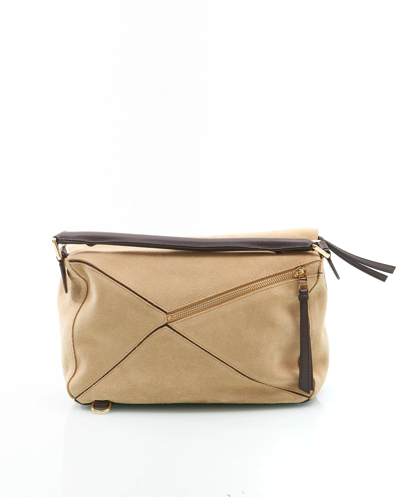 Loewe Beige Suede Puzzle Medium Puzzle Bag