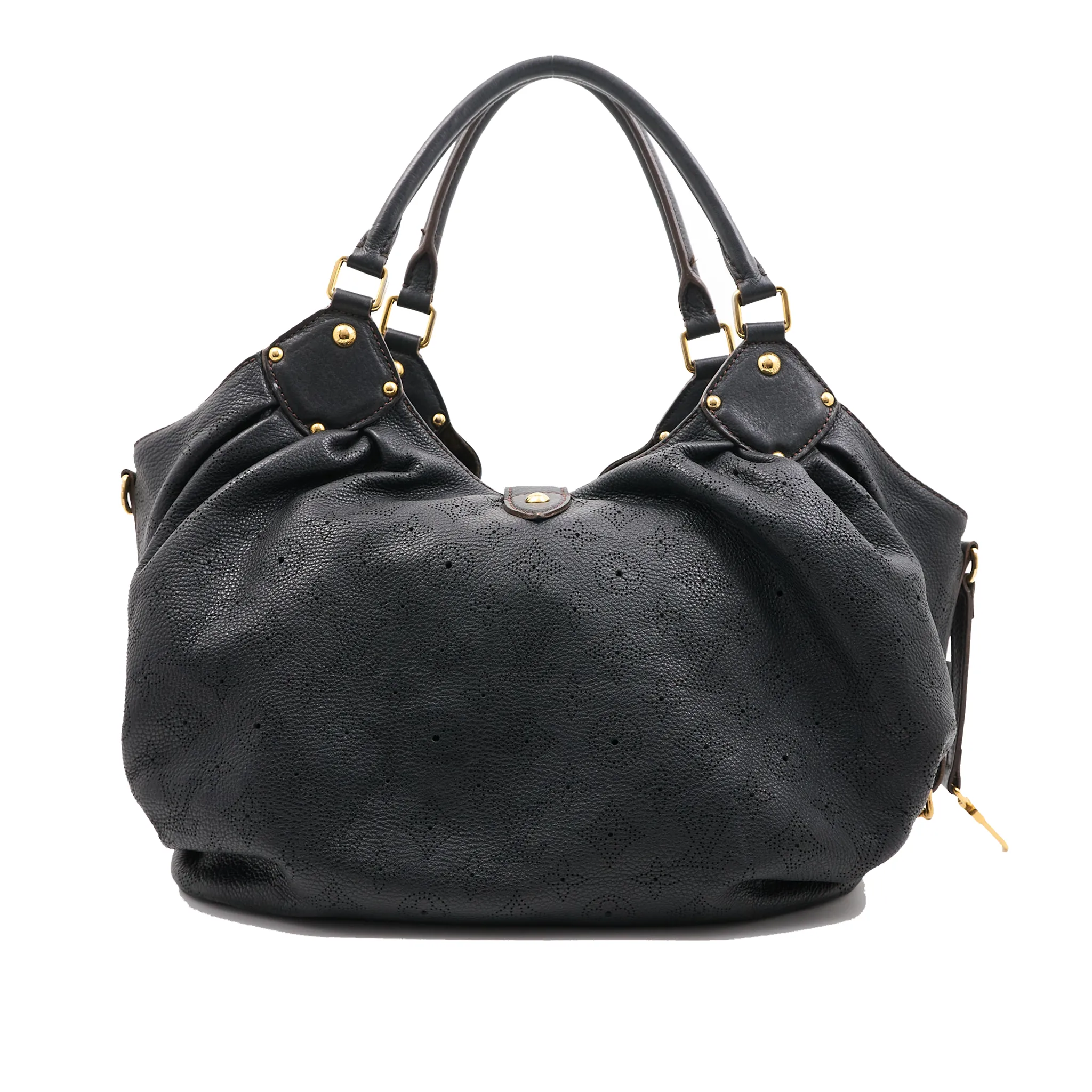 Louis Vuitton Black Mahina Hobo shoulder Bag