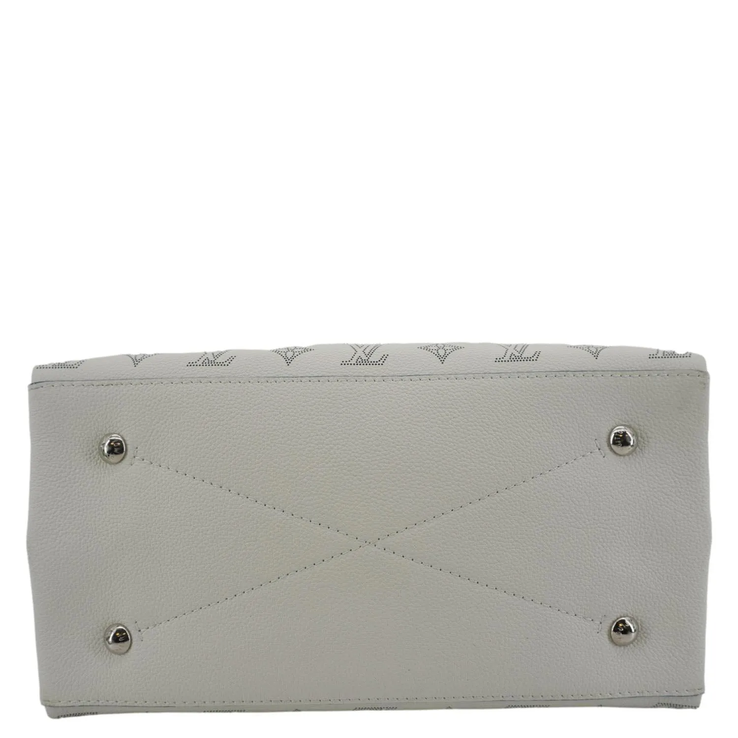 LOUIS VUITTON Carmel Mahina Leather Hobo Bag White