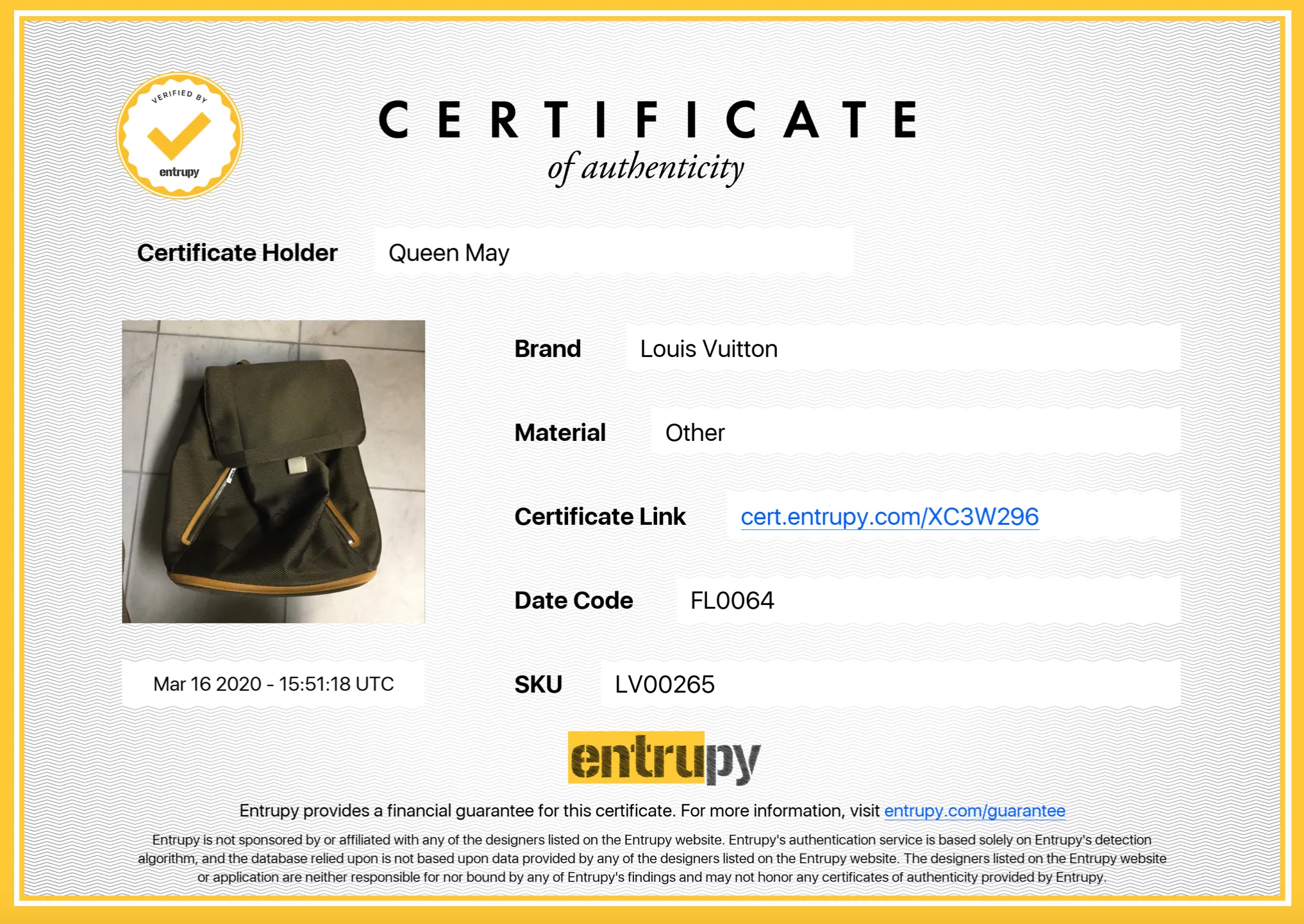 Louis Vuitton Damier Geant Pionnier Backpack