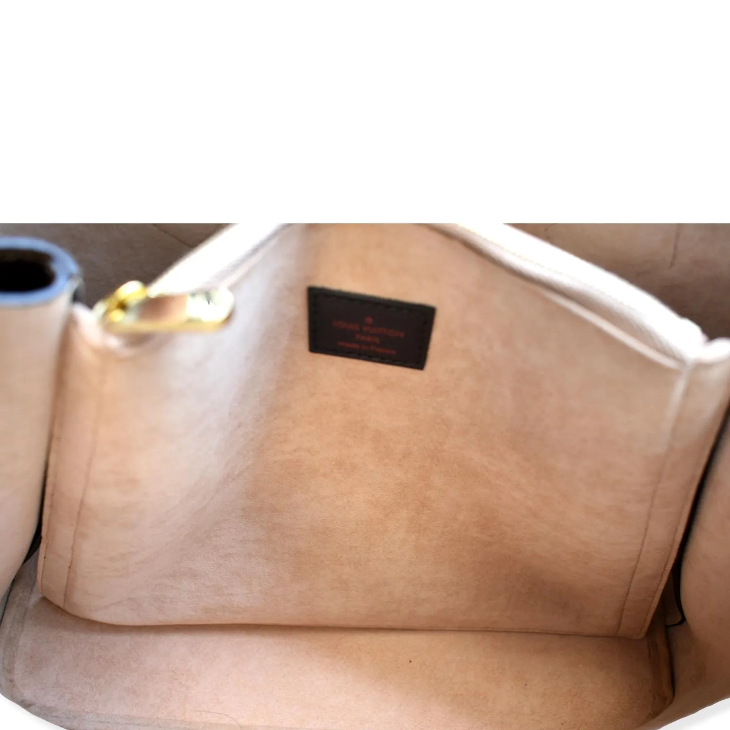 LOUIS VUITTON Kensington Damier Ebene Tote Bag Brown