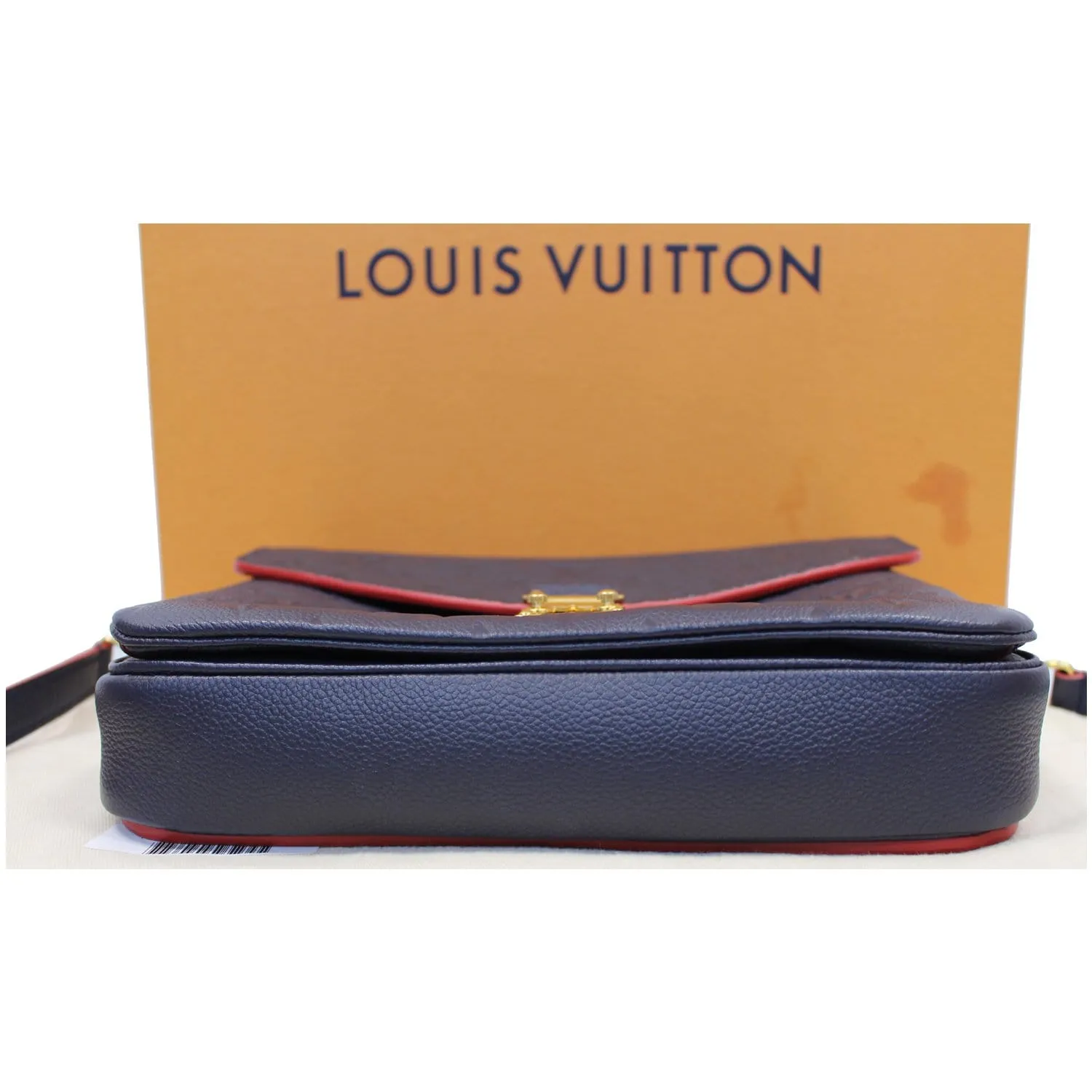 LOUIS VUITTON Metis Pochette Empreinte Leather Crossbody Bag Blue