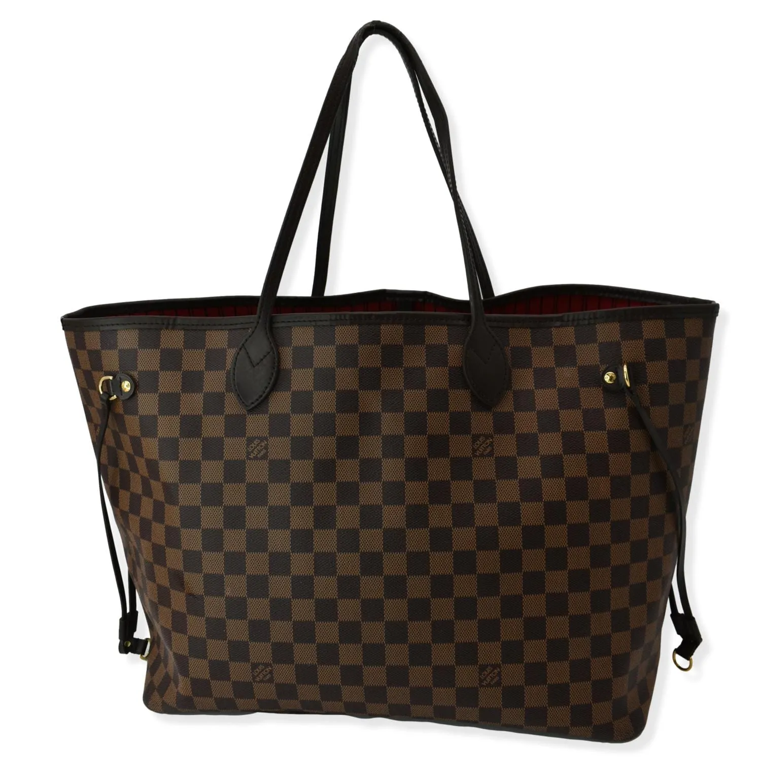 LOUIS VUITTON Neverfull GM Damier Ebene Tote Bag Brown