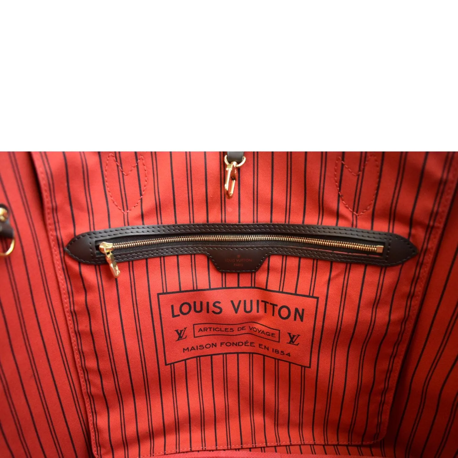 LOUIS VUITTON Neverfull GM Damier Ebene Tote Bag Brown