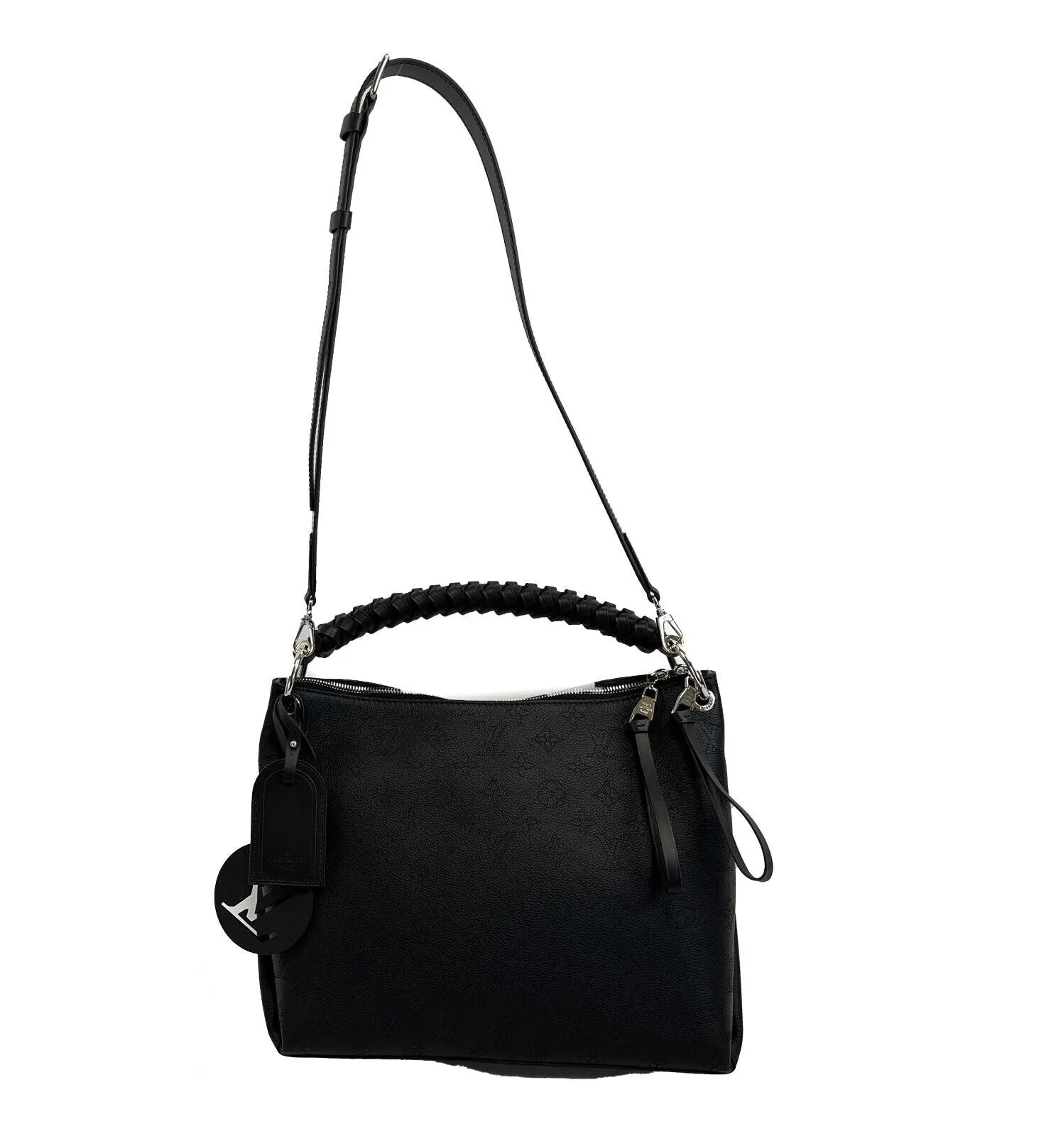 Louis Vuitton - NEW Beaubourg Hobo MM Malina Black Top Handle w/ Shoulder Strap