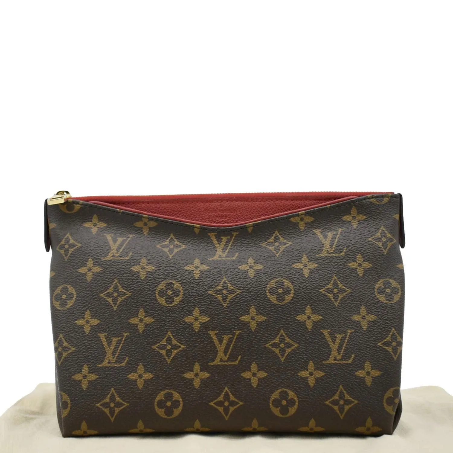 LOUIS VUITTON Pallas Beauty Case Monogram Canvas Pouch Cherry Red