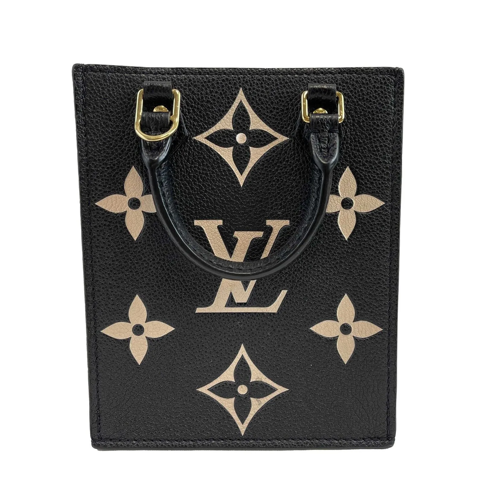 Louis Vuitton Petit Sac Plat Bag Bicolor Monogram Empreinte Giant Crossbody Bag