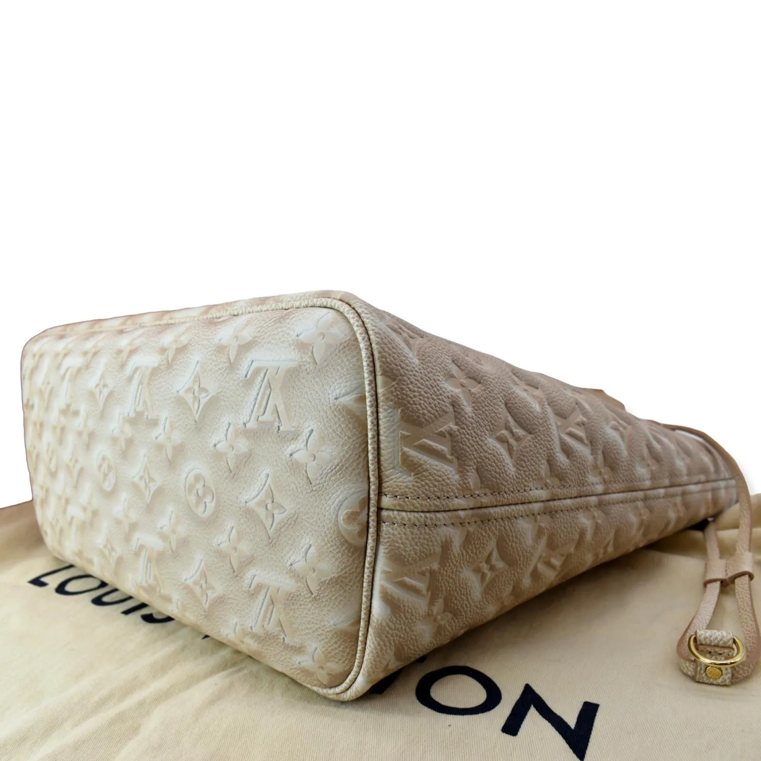 LOUIS VUITTON Stardust Neverfull MM Monogram Leather Tote Bag Pale Beige