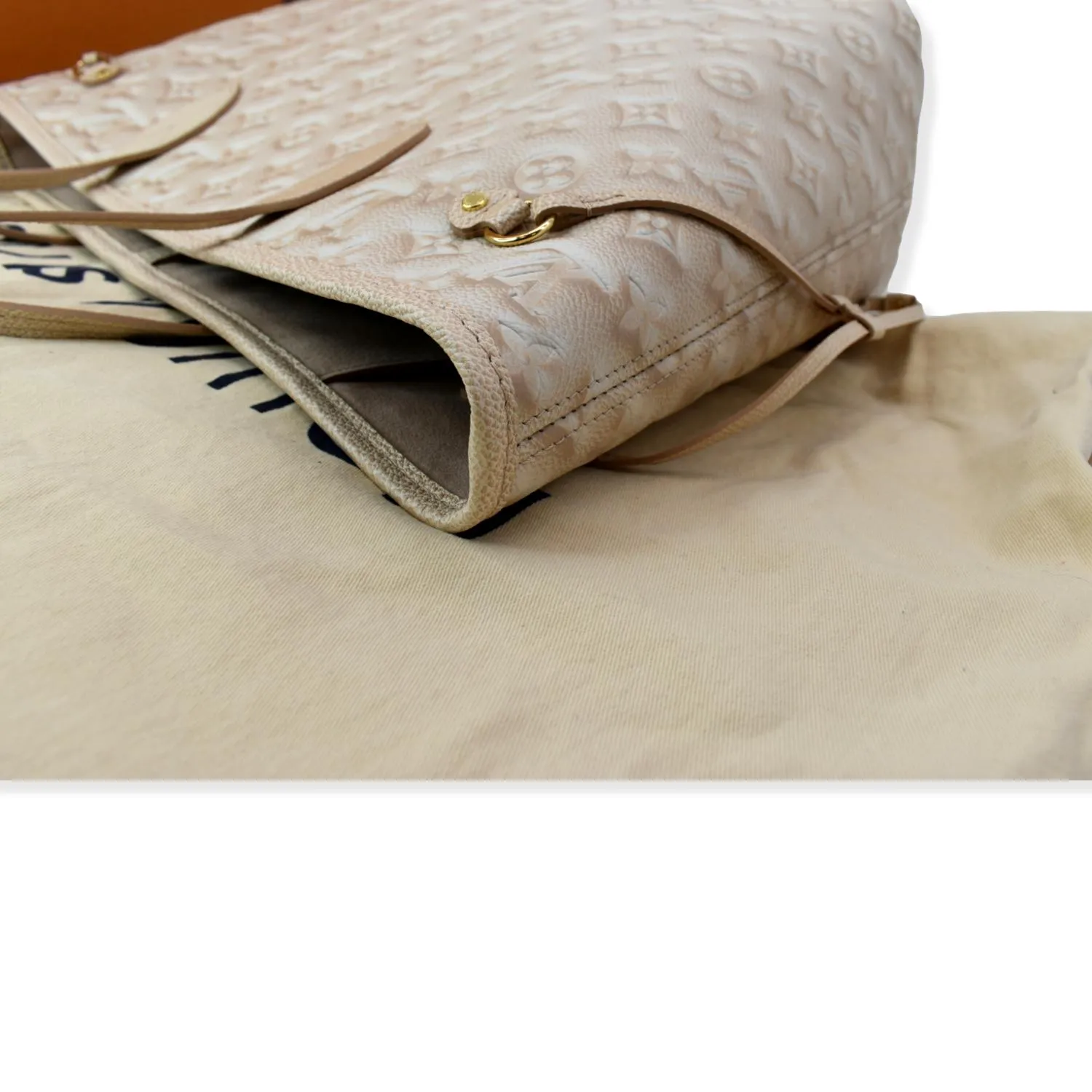 LOUIS VUITTON Stardust Neverfull MM Monogram Leather Tote Bag Pale Beige