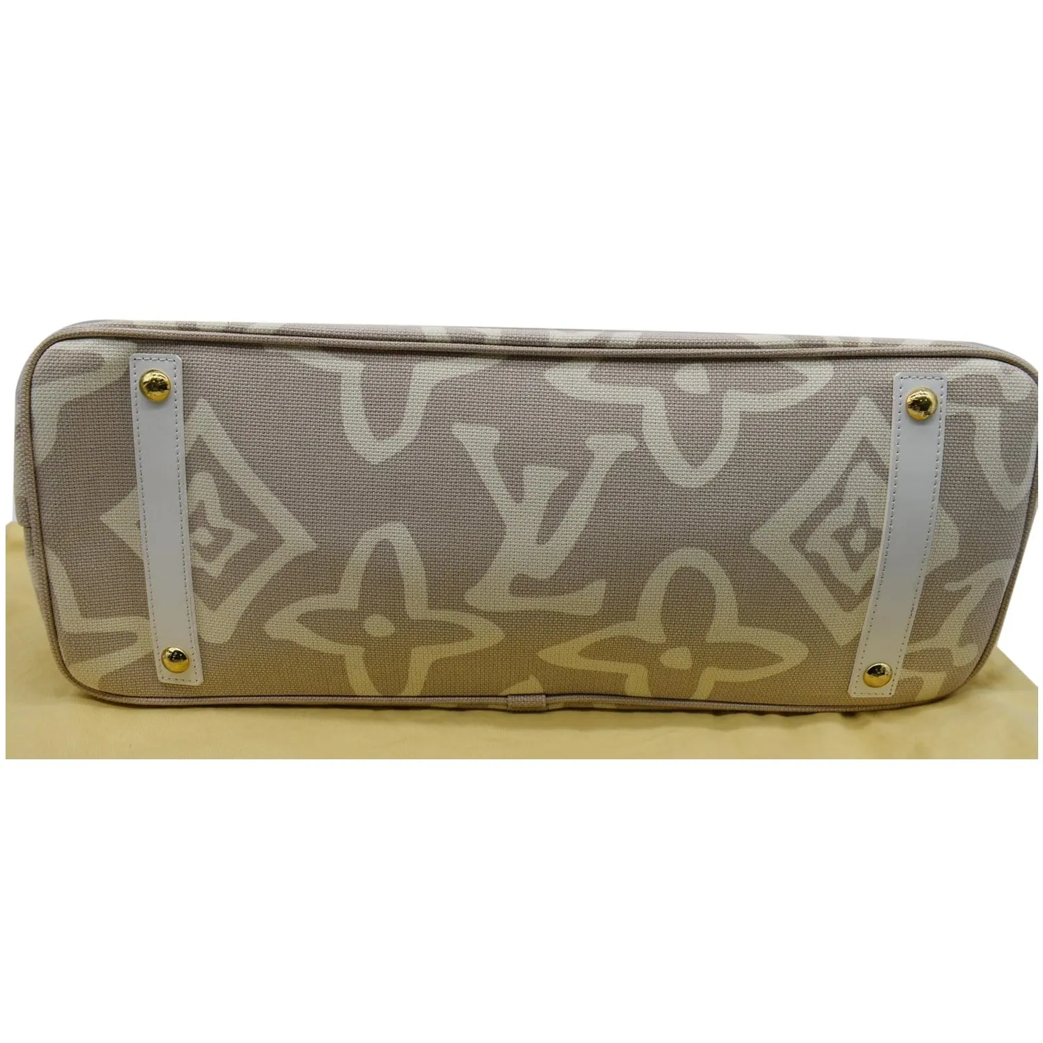 LOUIS VUITTON Tahitienne Cabas GM Monogram Print Canvas Tote Bag Beige