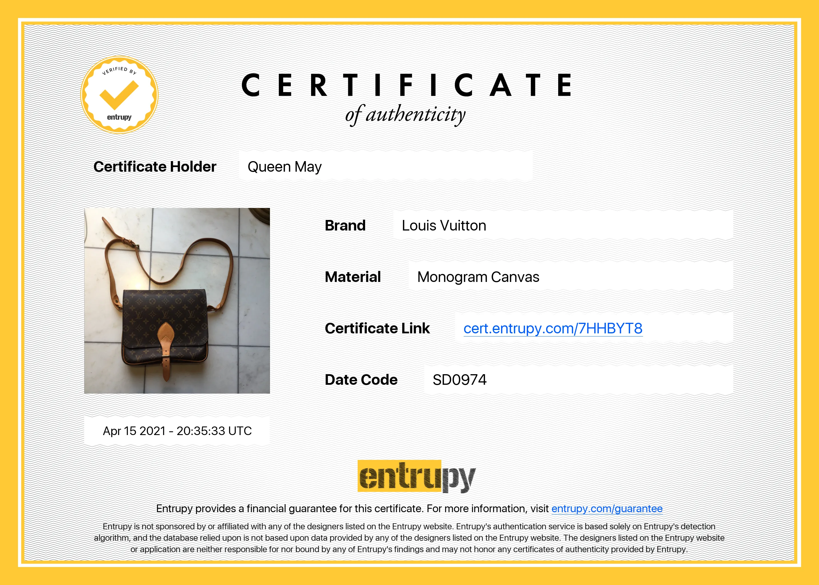 Louis Vuitton Vintage Monogram Cartouchiere GM