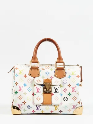 Louis Vuitton White Multicolor Monogram Speedy 30