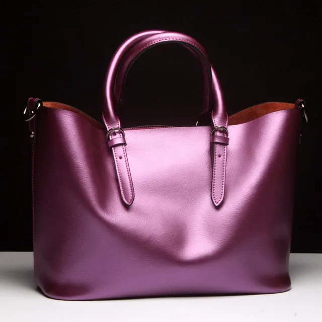 Luxury Metalic Leather Handbag