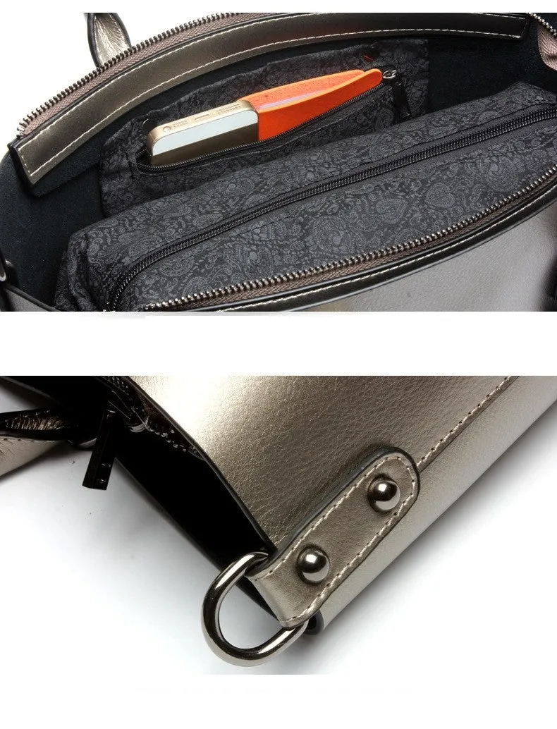 Luxury Metalic Leather Handbag