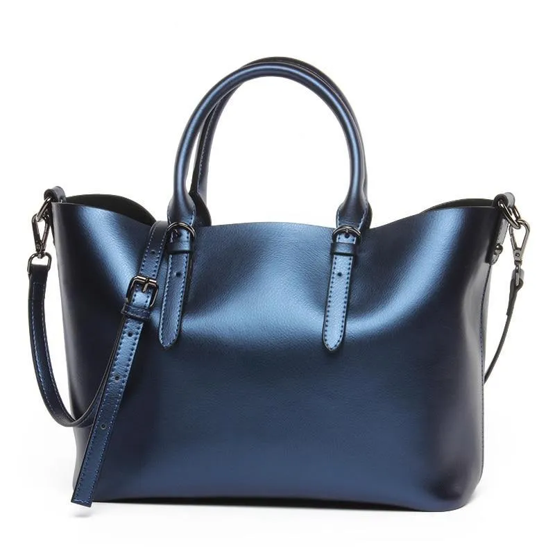 Luxury Metalic Leather Handbag