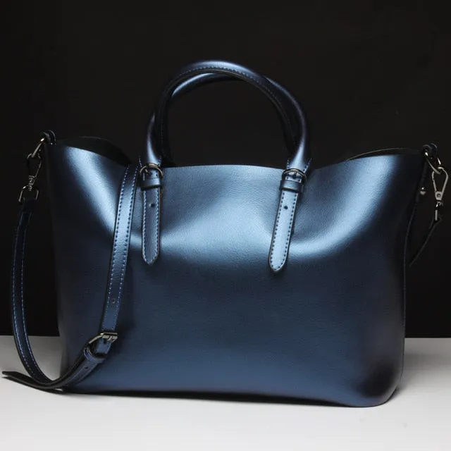 Luxury Metalic Leather Handbag
