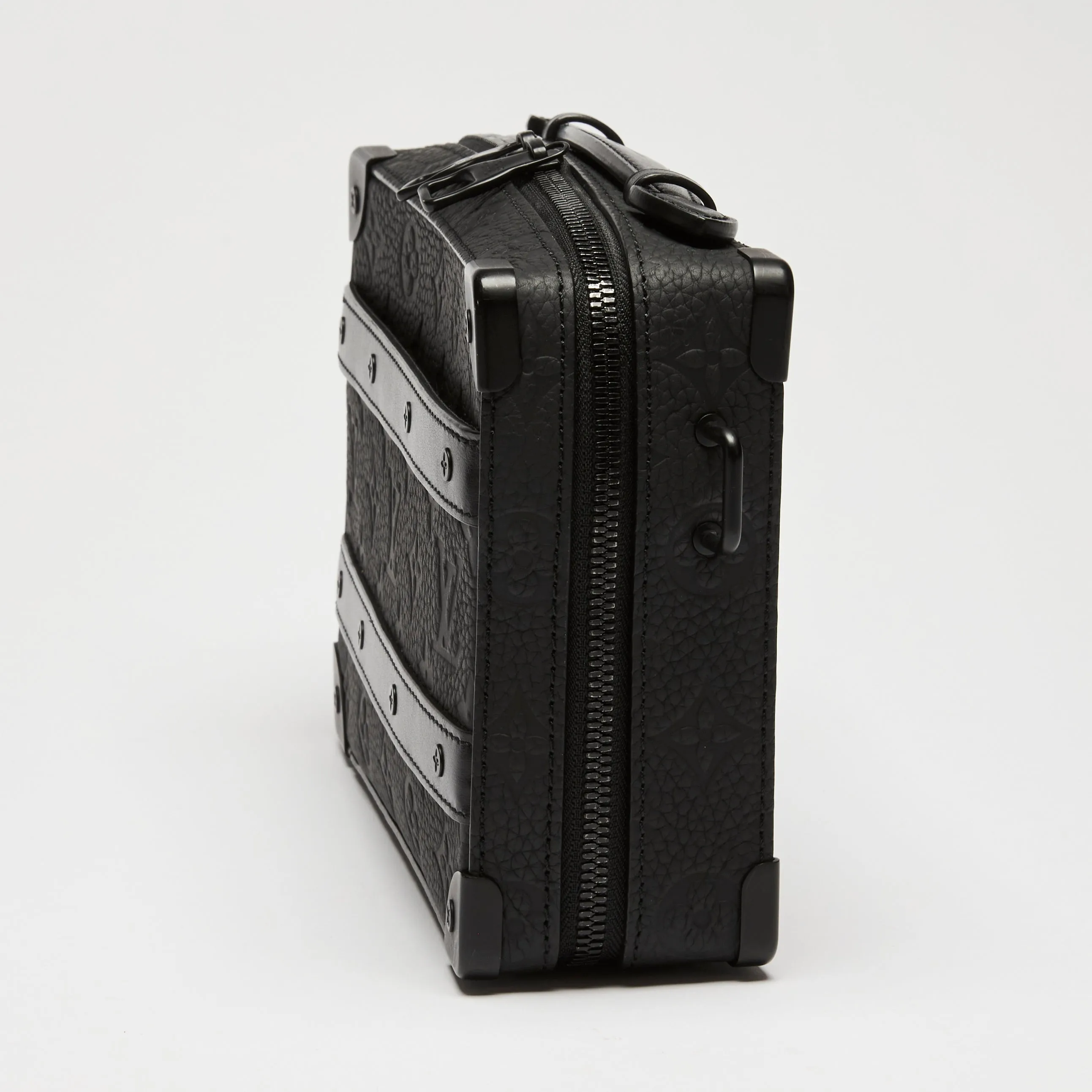 LV Black Monogram Taurillon Leather Handle Soft Trunk
