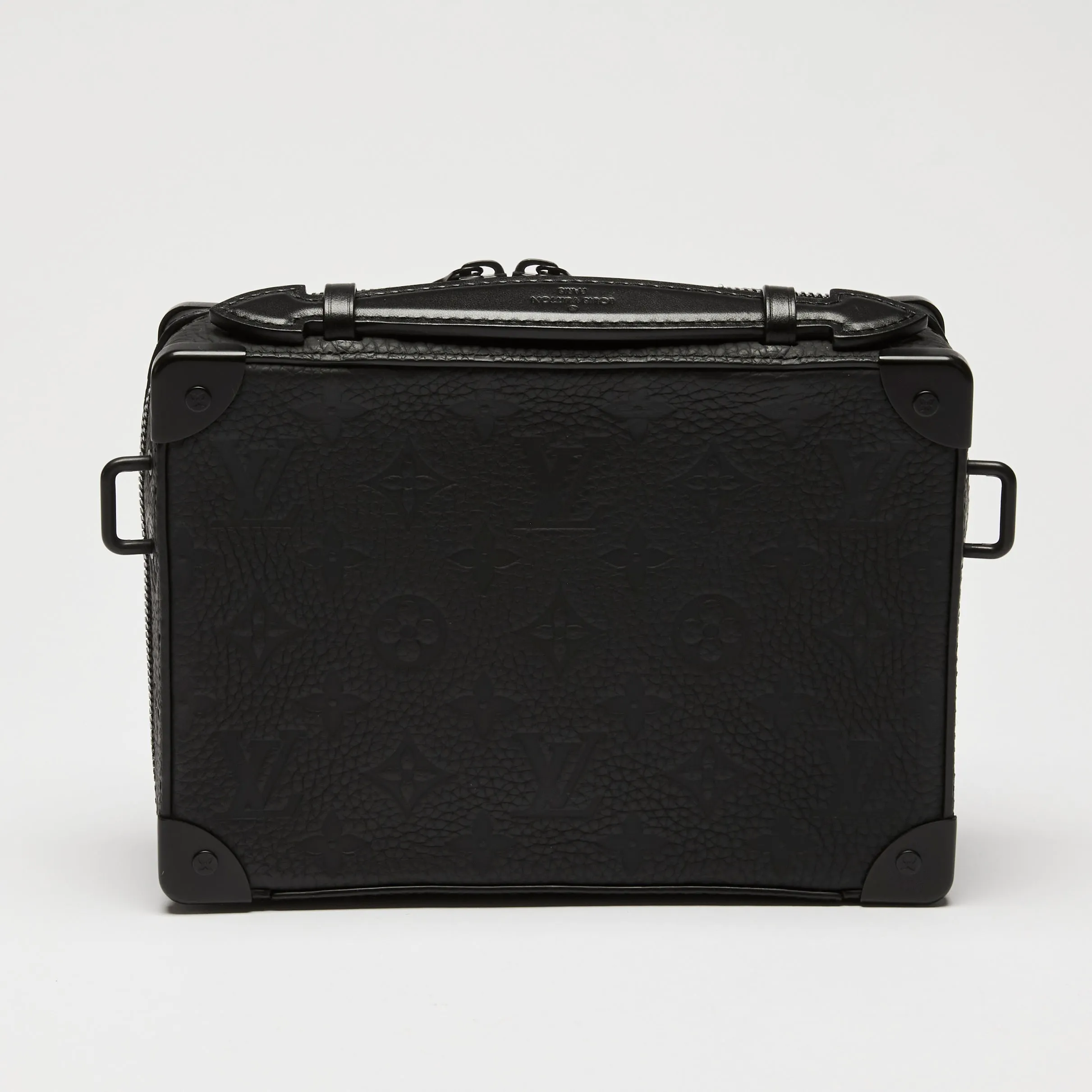 LV Black Monogram Taurillon Leather Handle Soft Trunk