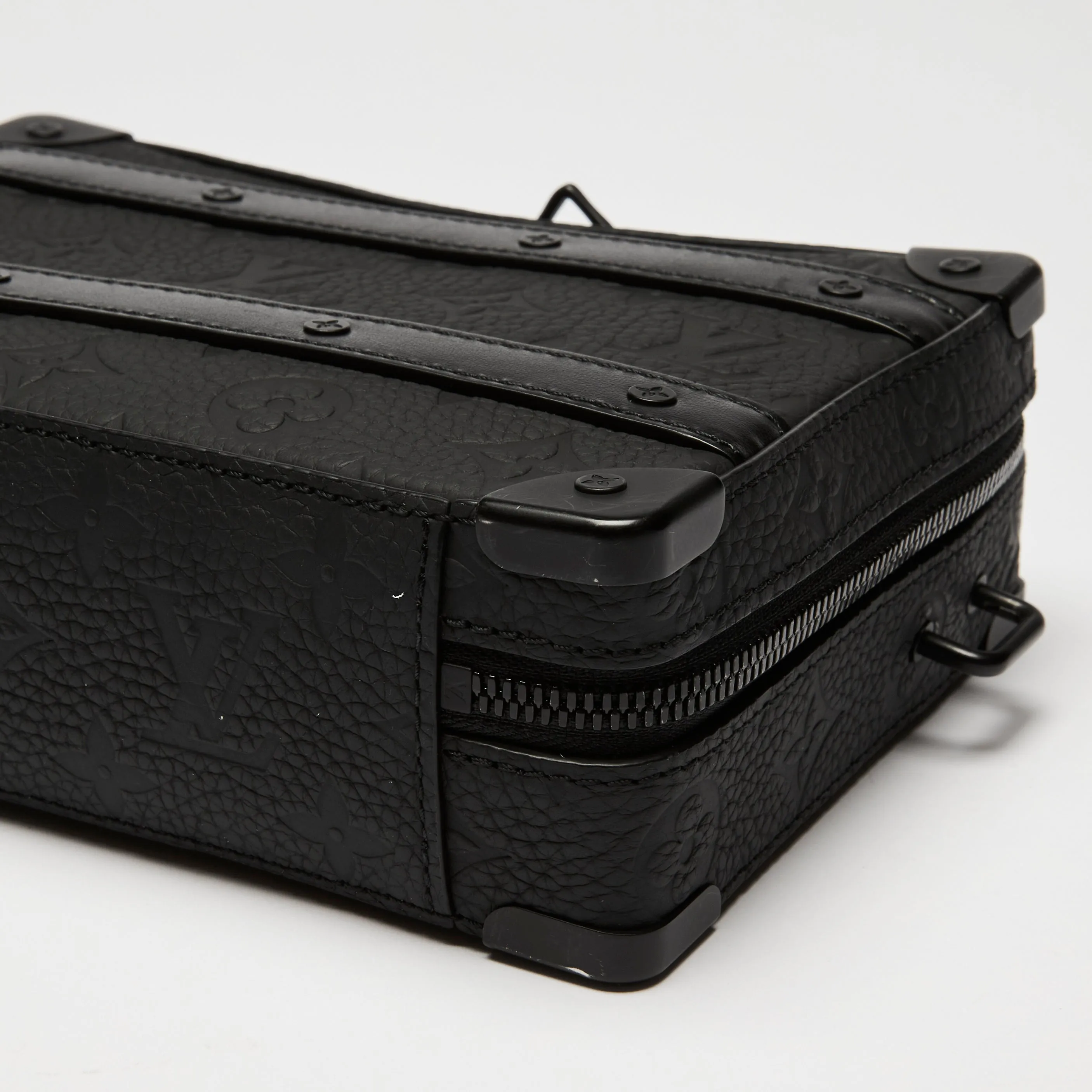 LV Black Monogram Taurillon Leather Handle Soft Trunk