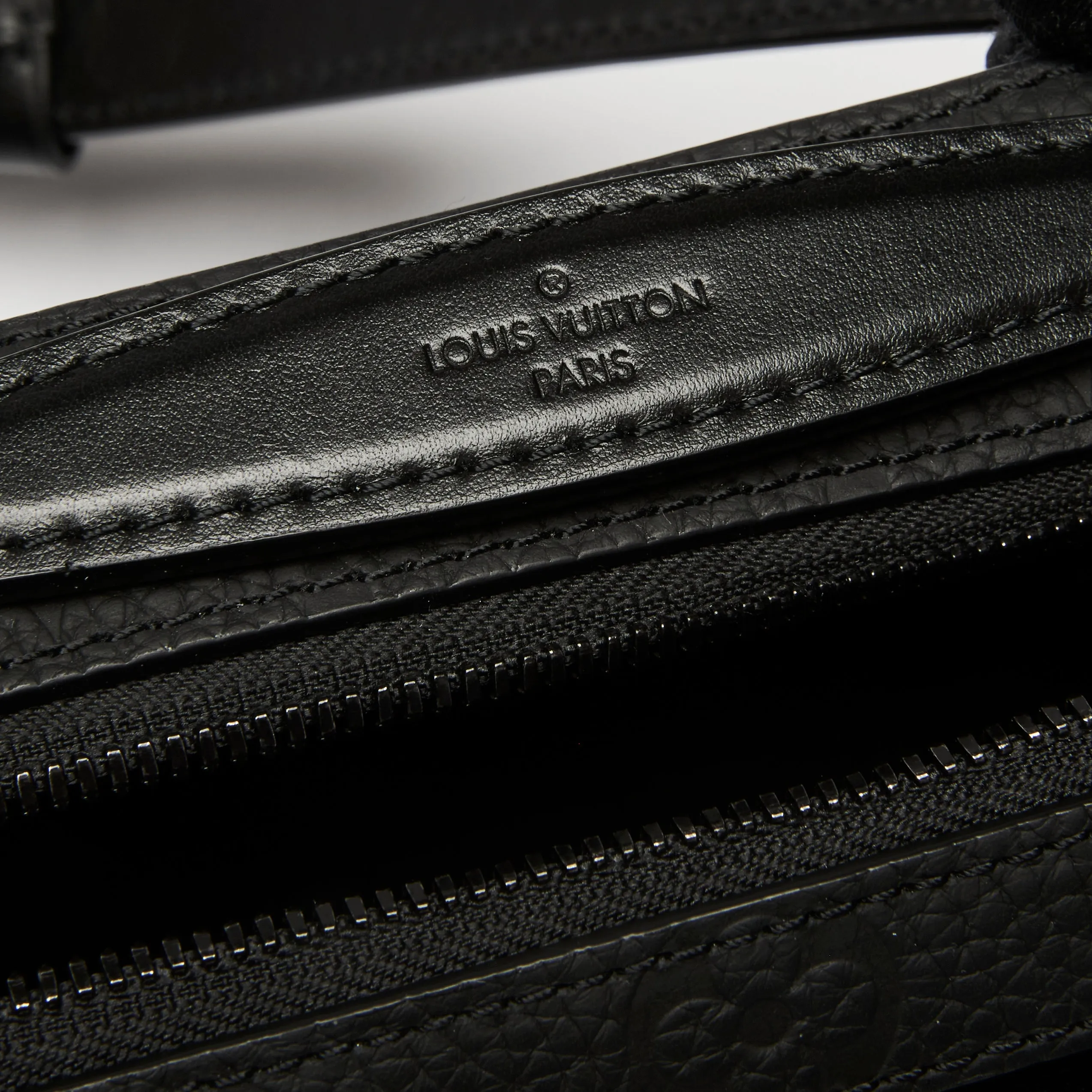 LV Black Monogram Taurillon Leather Handle Soft Trunk