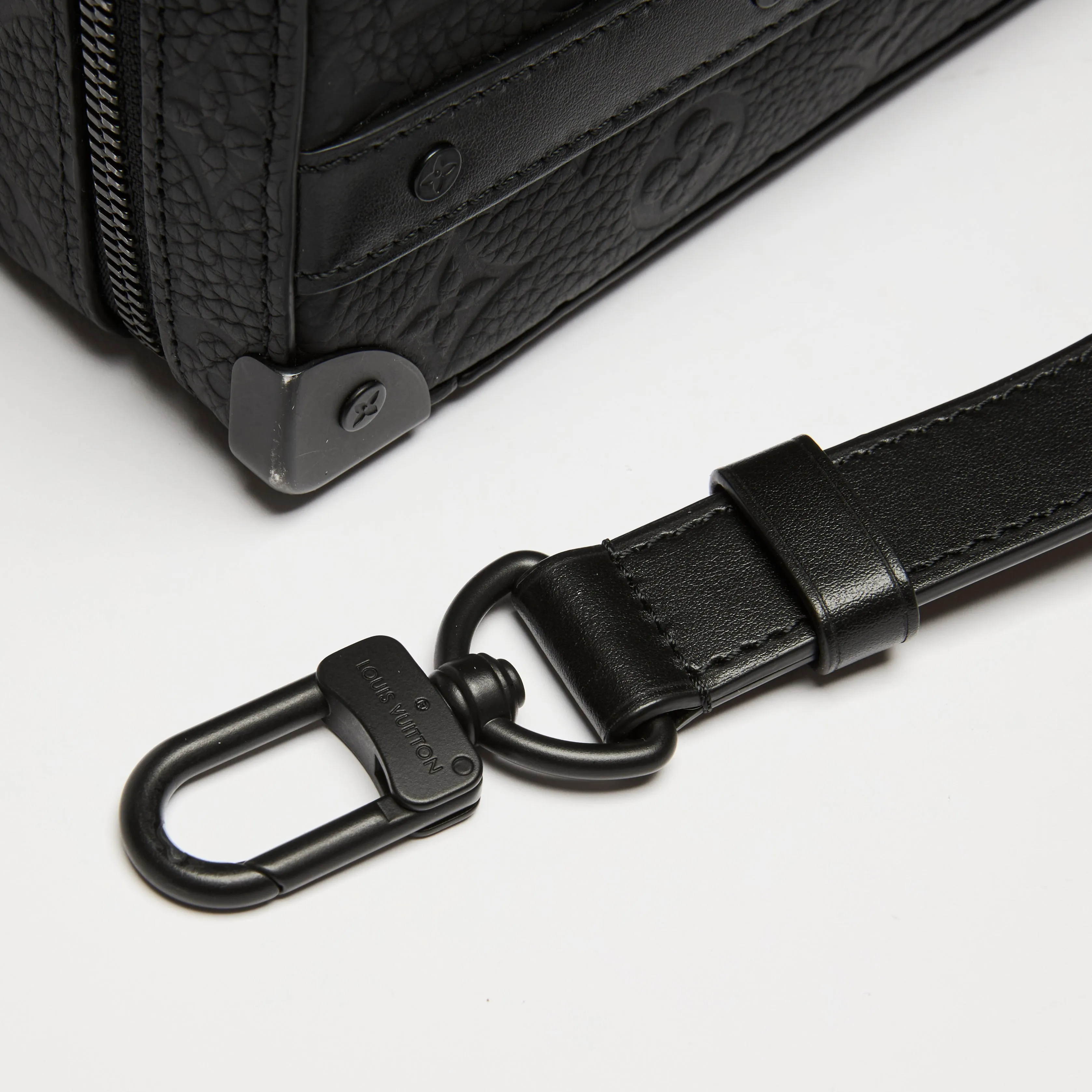 LV Black Monogram Taurillon Leather Handle Soft Trunk