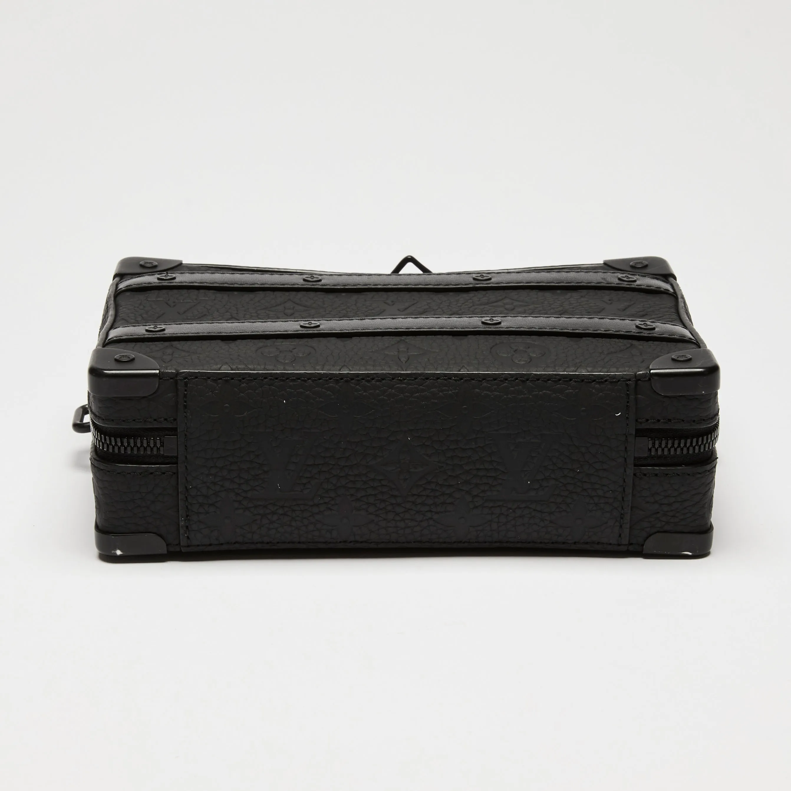 LV Black Monogram Taurillon Leather Handle Soft Trunk