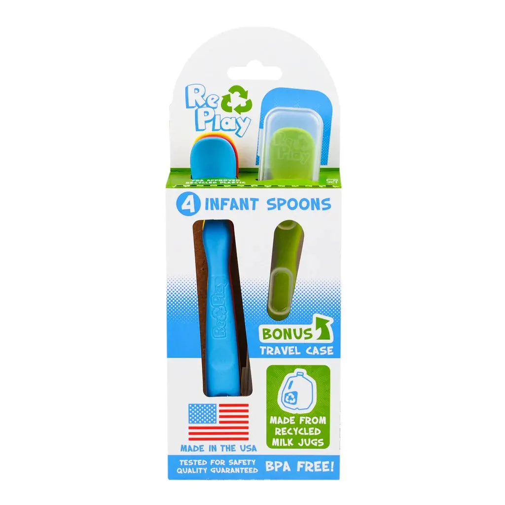 [Made in USA] Re-Play 4 Infant Spoons - 2 Colors