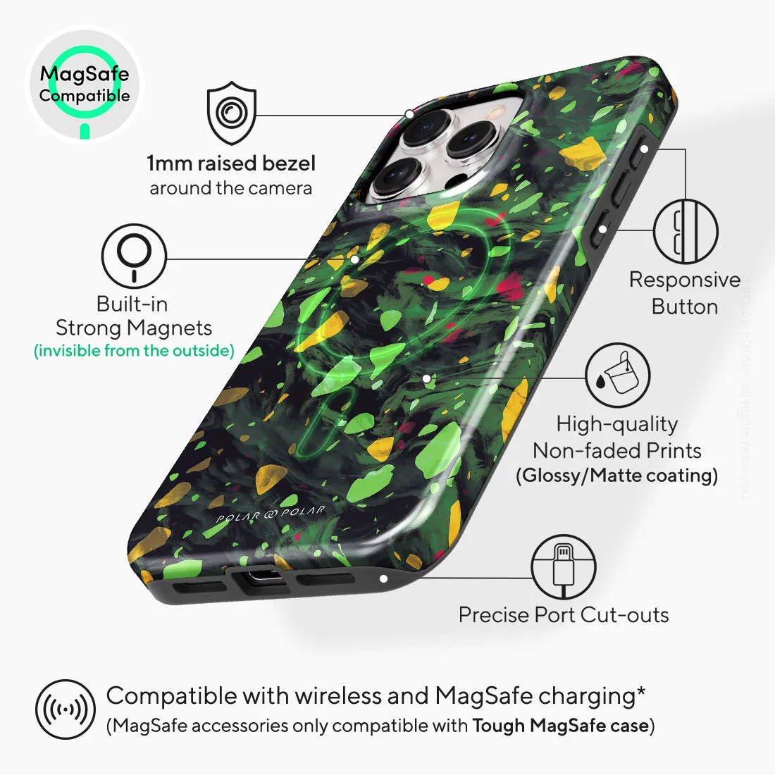 Malachite Terrazzo Gem - iPhone 15 Pro Max Case