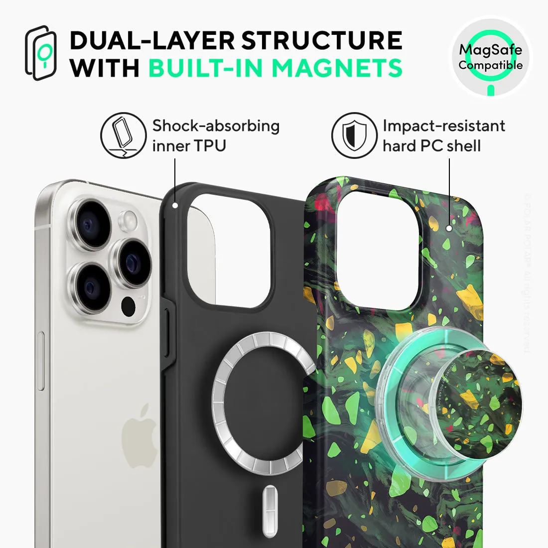 Malachite Terrazzo Gem - iPhone 15 Pro Max Case
