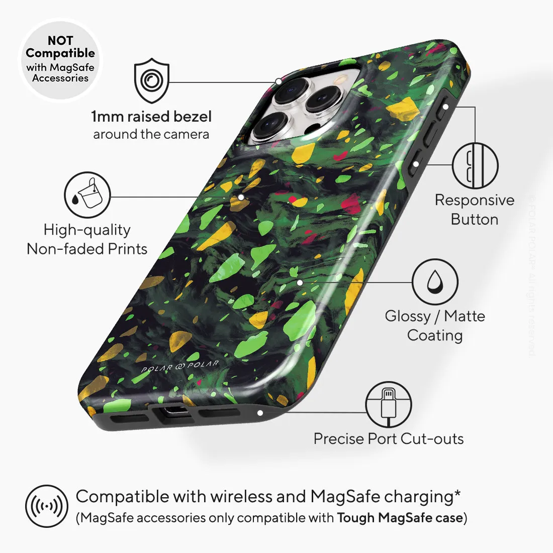 Malachite Terrazzo Gem - iPhone 15 Pro Max Case