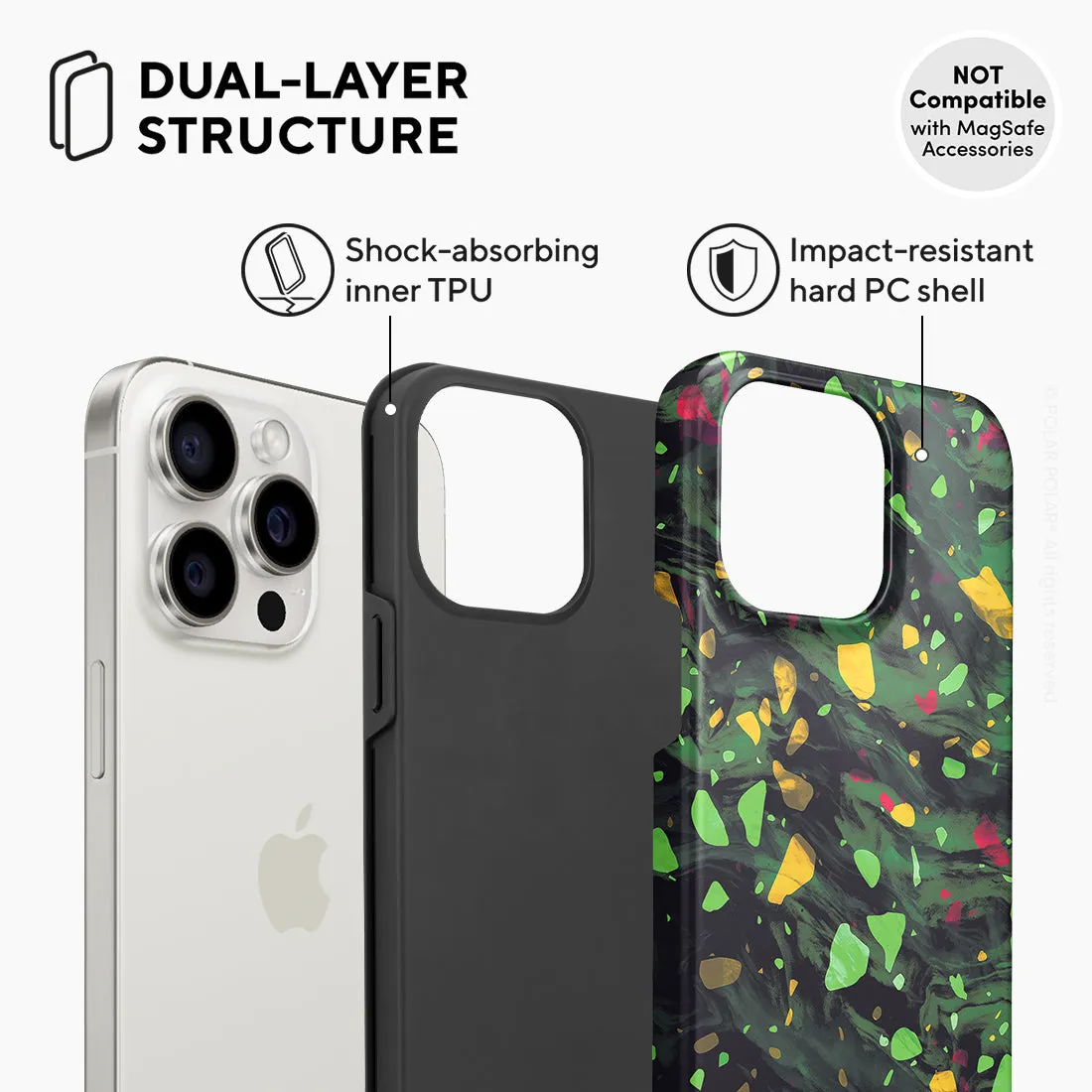 Malachite Terrazzo Gem - iPhone 15 Pro Max Case