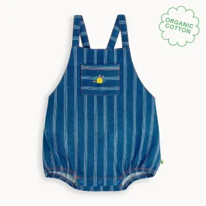 Mallorca - Denim Pinstripe Baby Bubble Romper