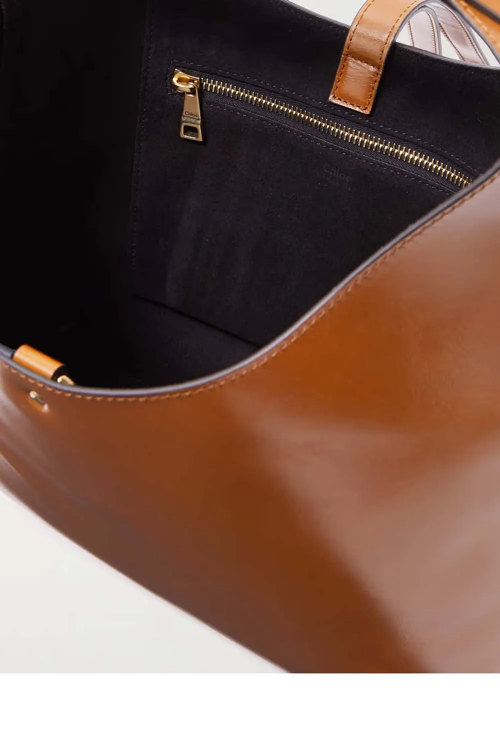 Marcie Glossed Textured-Leather Hobo Bag