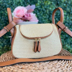 Mariah Straw Large Handle Crossbody