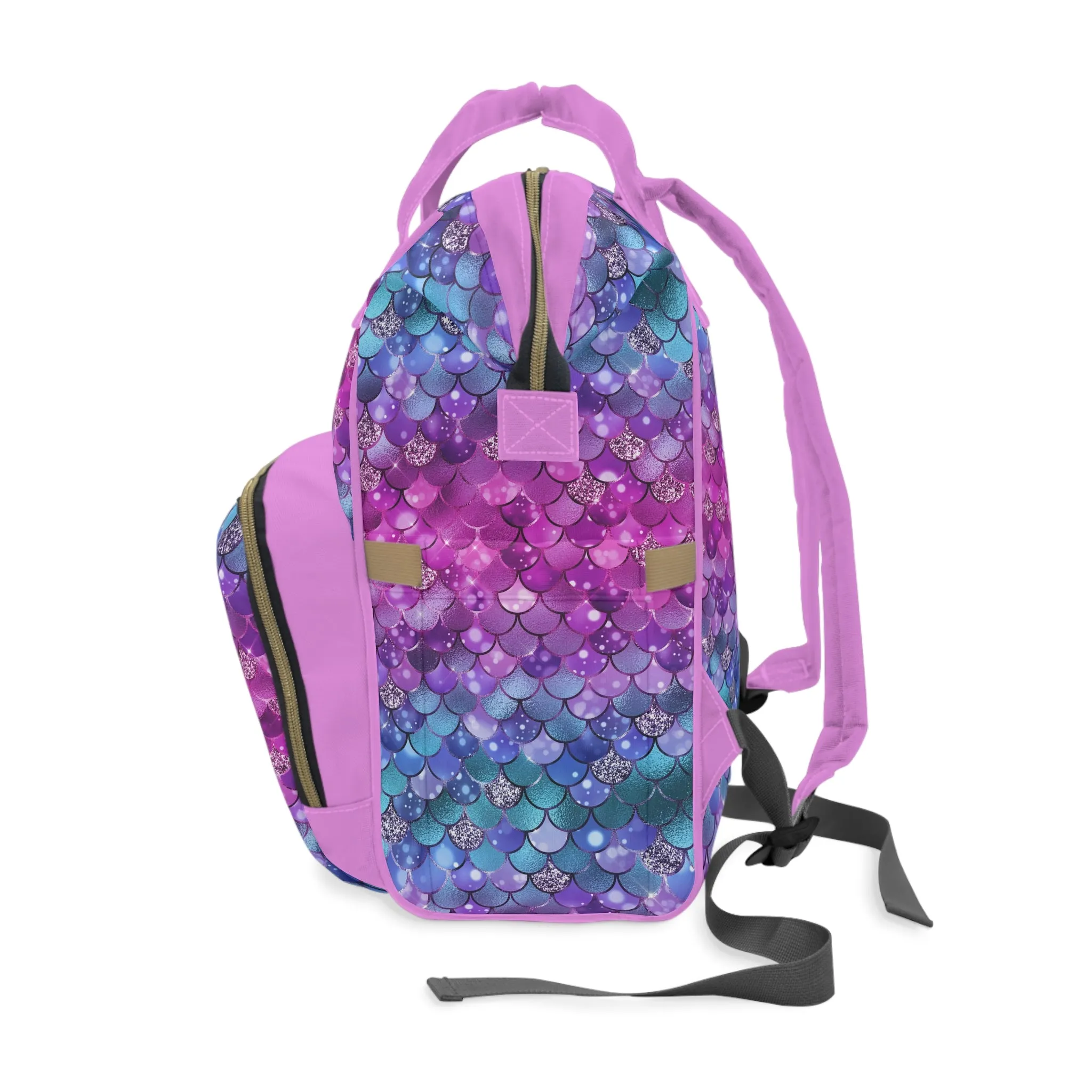 Mermaid Diaper Backpack - Magical & Multifunctional Nappy Bag with Ocean-Inspired Mermaid Patterns