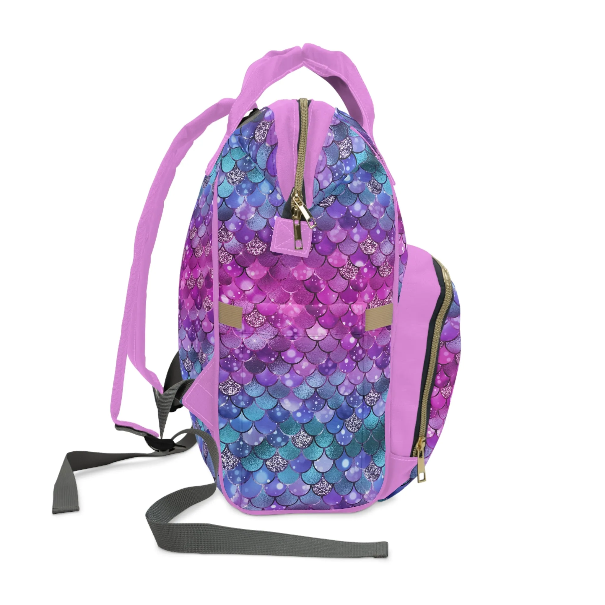 Mermaid Diaper Backpack - Magical & Multifunctional Nappy Bag with Ocean-Inspired Mermaid Patterns