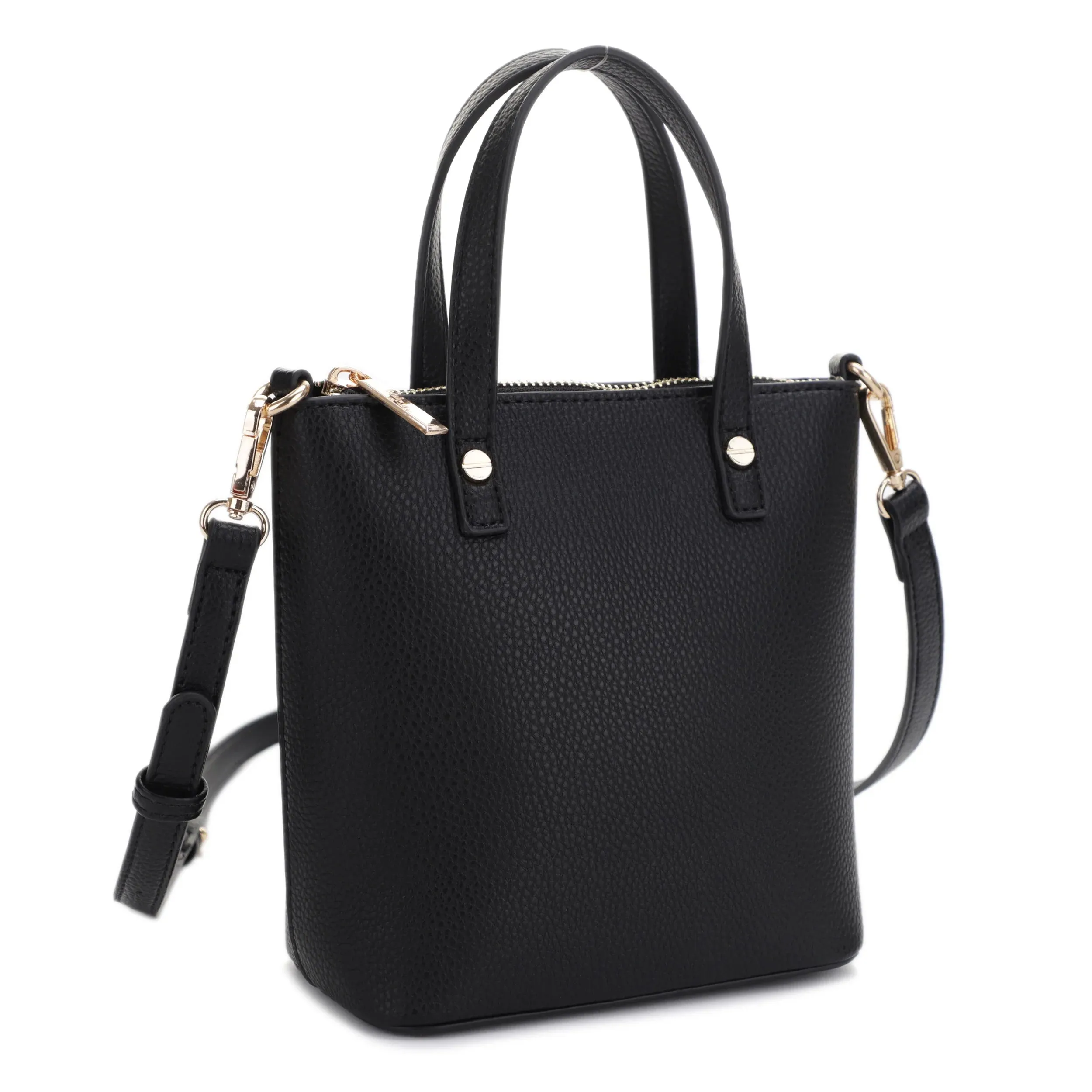 Mia Recycled Mini Tote Crossbody Black