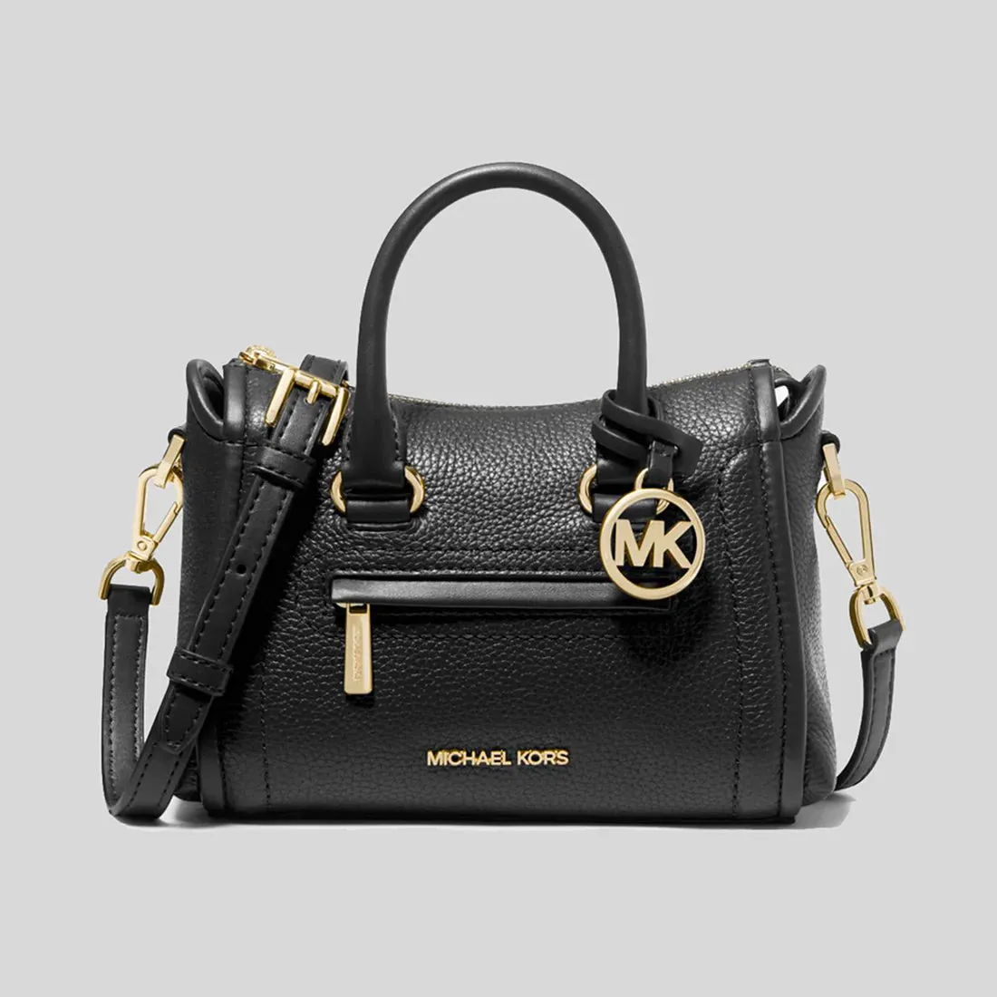MICHAEL KORS Carine Extra-Small Pebbled Leather Satchel Black RS-35F2GCCC5L