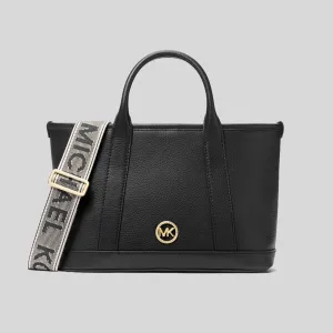 MICHAEL KORS Luisa Small Pebbled Leather Satchel Black RB-30R4G99T1L