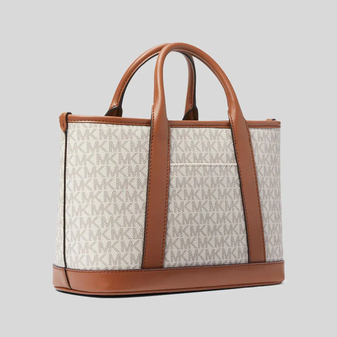 MICHAEL KORS Luisa Small Signature Logo Satchel Vanilla/Luggage RB-30R4G99T1V
