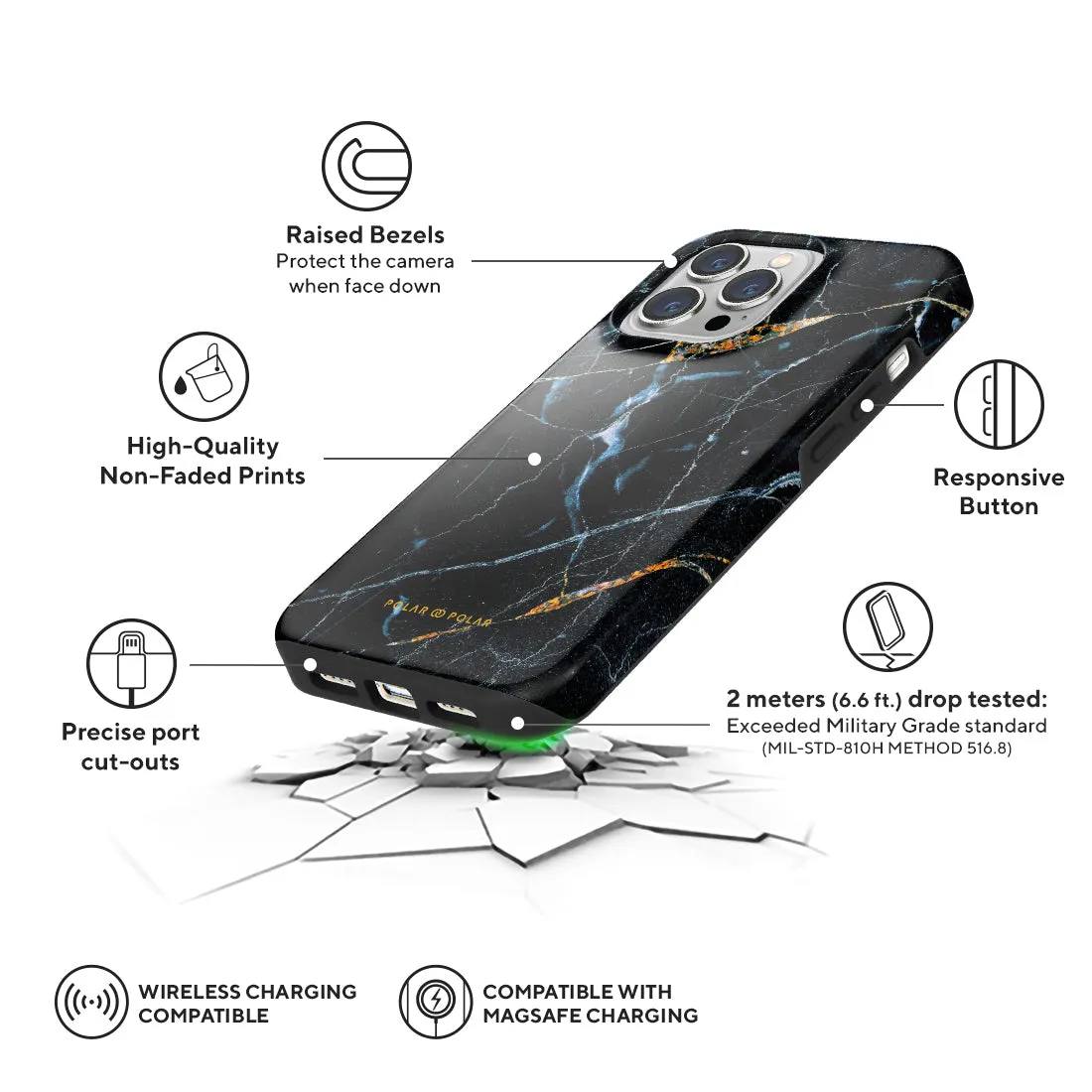 Midnight Marble Custom - iPhone 13 Pro Case