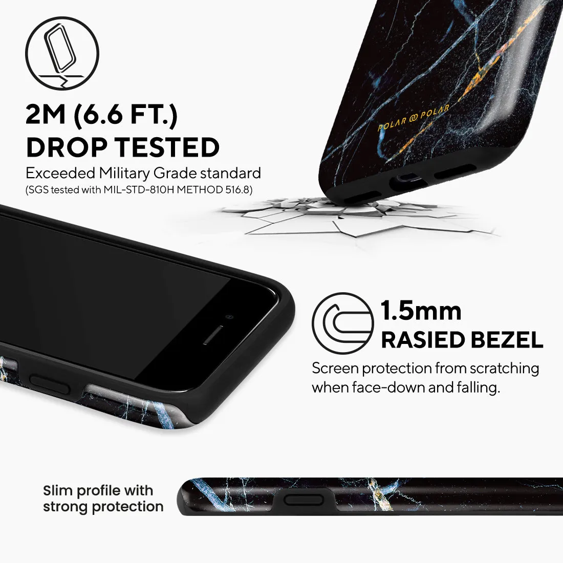 Midnight Marble Custom - iPhone SE3 / SE2 / 8 / 7 Case