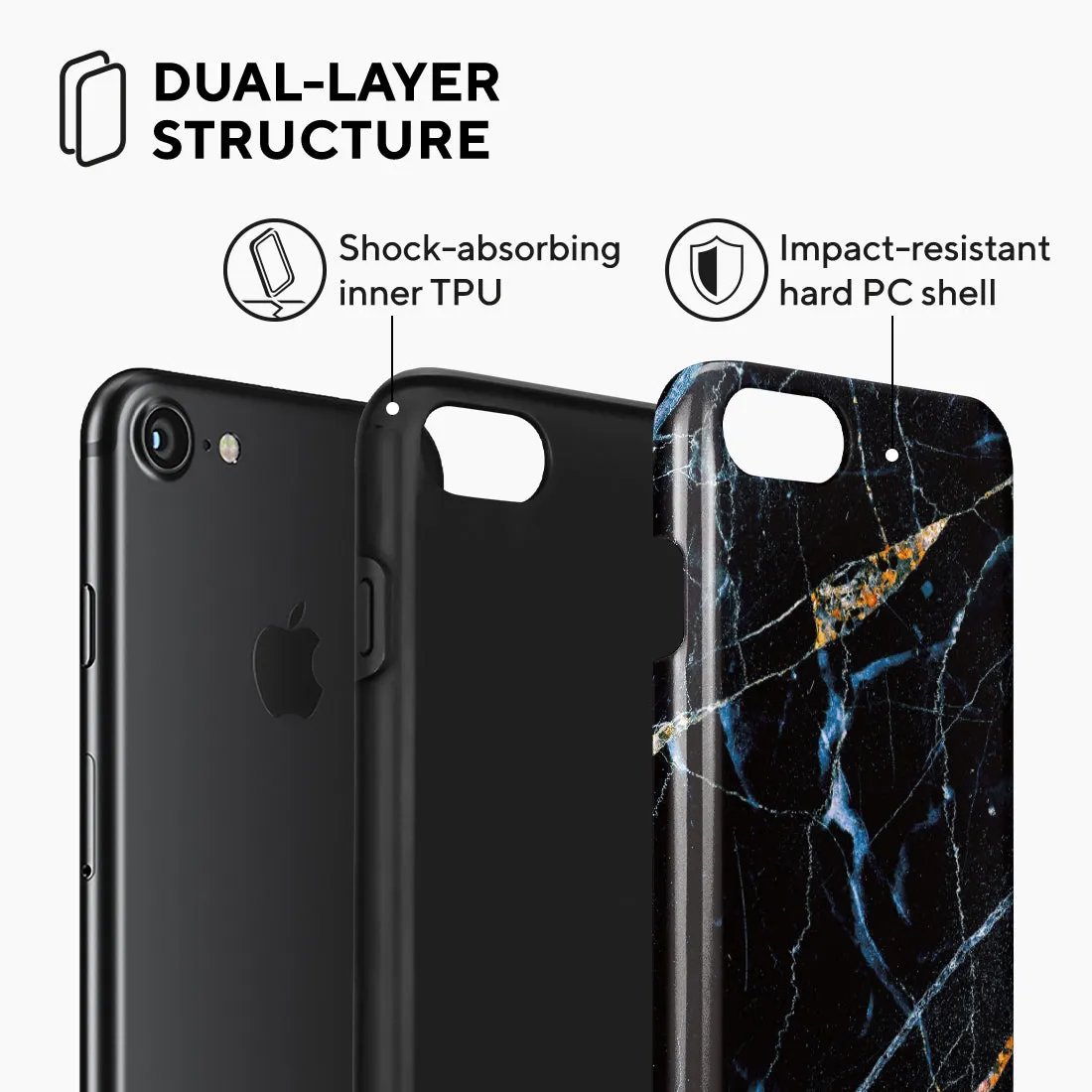 Midnight Marble Custom - iPhone SE3 / SE2 / 8 / 7 Case