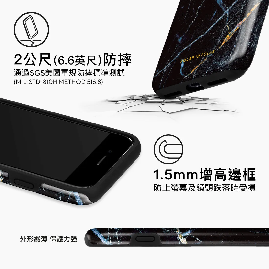 Midnight Marble Custom - iPhone SE3 / SE2 / 8 / 7 Case