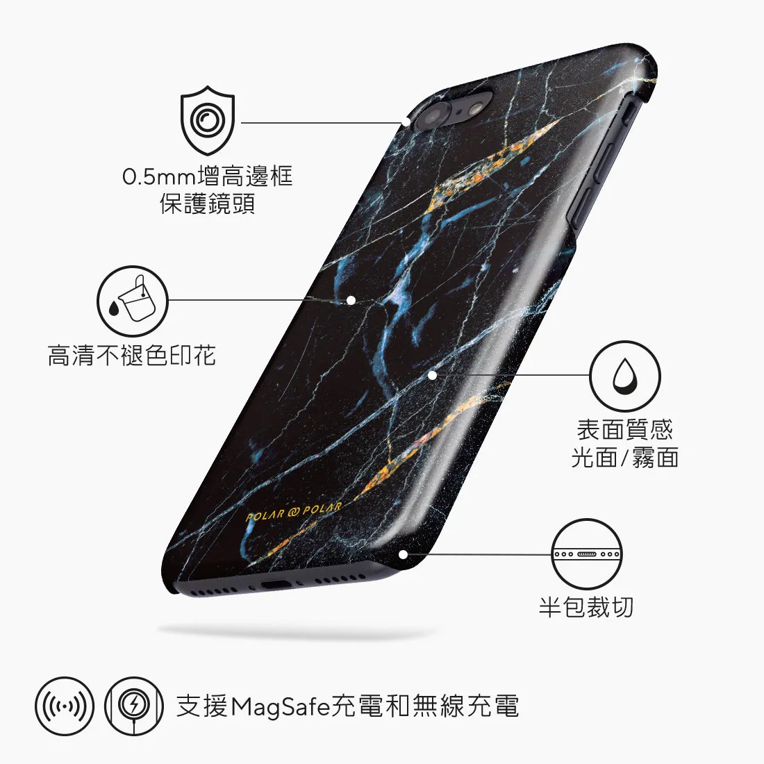 Midnight Marble Custom - iPhone SE3 / SE2 / 8 / 7 Case