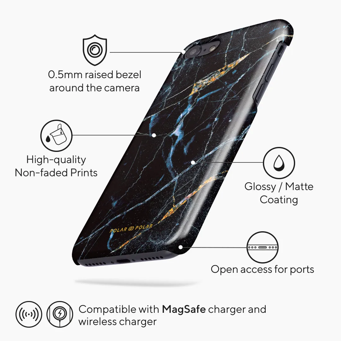 Midnight Marble Custom - iPhone SE3 / SE2 / 8 / 7 Case