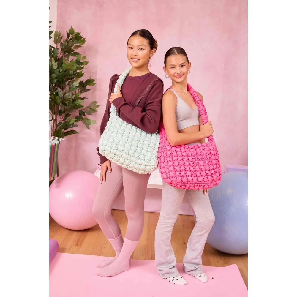 Miss Gwen's OMG Accessories Quilted Scrunchies Sling Bag- Hot Pink